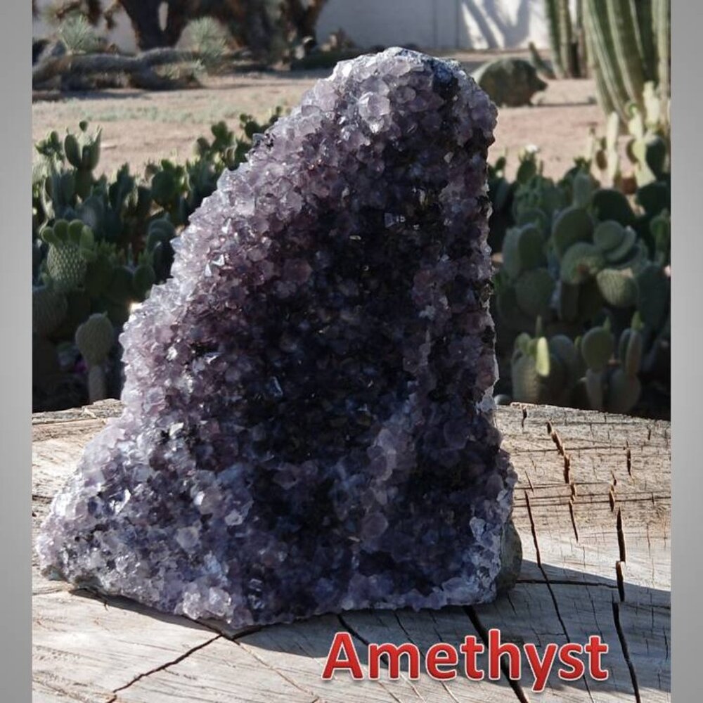 4 3/4" AMETHYST deep purple drusy druzy crystal stone cathedral 01